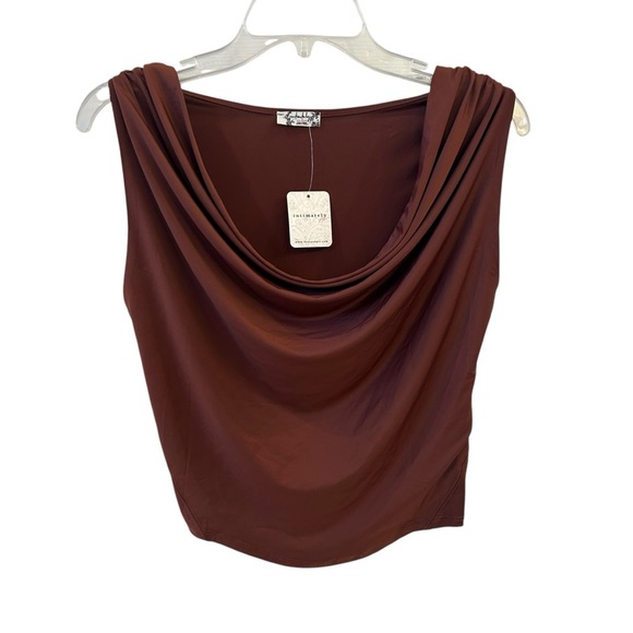Free People Tops - NWT FREE PEOPLE Brown Drape Neck Women's Top XS